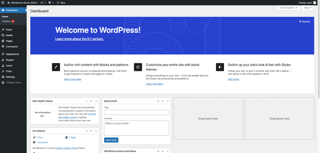 WordPress Dashboard